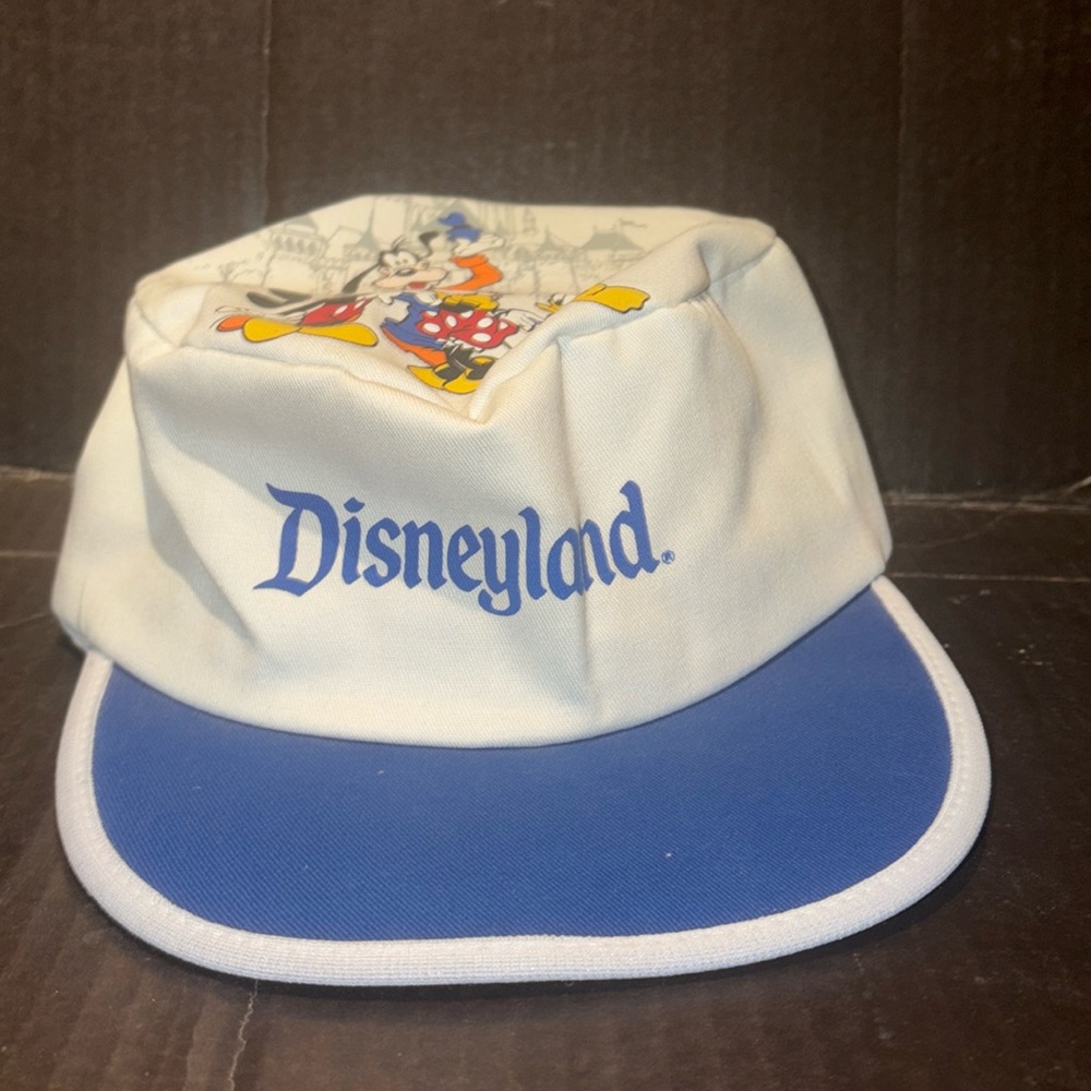 Disney Hat Vintage 90s 00s Vacation Stretch Disneyland Mickey Goofy Bottle Cap - Picture 1 of 5